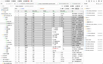 DBX 数据表格